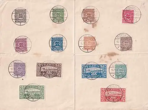 Schleswig 1920 Nr 1-14 Rundstempel (Datum und/oder Ort klar)