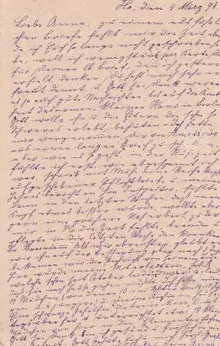 Dt. Kol. D.-SWafrika 1894 Nr PK 3 Brief