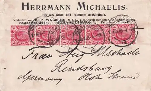 Südafrikan. Staaten Transvaal 1908 Brief
