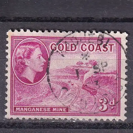 Goldküste 1954 Nr 143 Zentraler Rund / Vollstempel