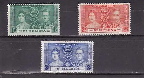 St. Helena 1937 Nr 94-96 Postfrisch / ** Falz / Gummimängel / *