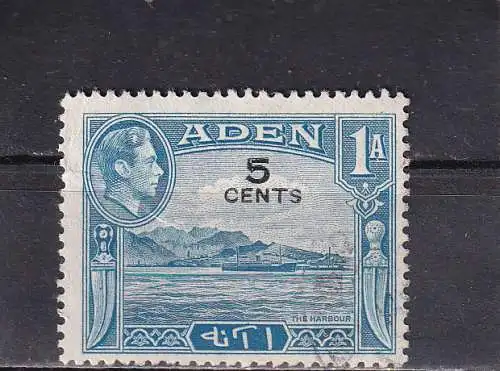 ADEN 1951 Aufdruck Ausgabe KGVI 5 C auf 1 a gestempelt