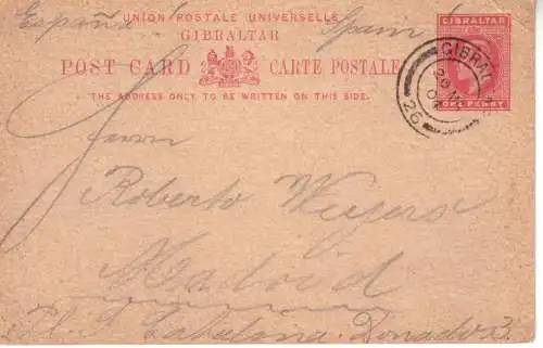 Gibraltar 1904 Nr PK  28 Brief