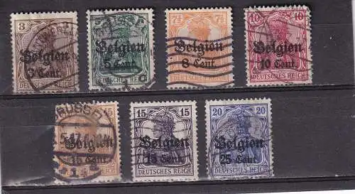 Bes. 1. Wk. Belgien 1916 Nr 11-17 Gestempelt (Posten)