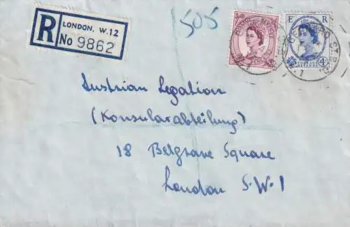 Großbritannien 1954 Nr 263+265 Brief