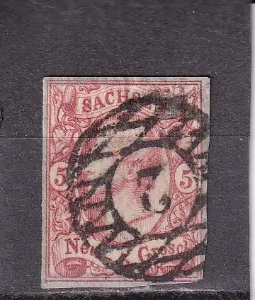 Altdeutschl. Sachsen 1856 Nr 12 Zentraler Rund / Vollstempel