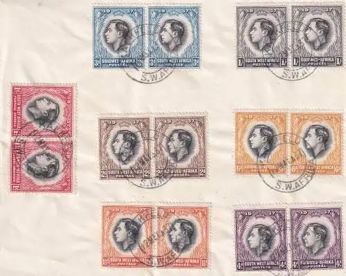 Südwestafrika 1937 Nr 182-197 Ersttagsstempel