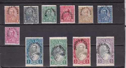 Albanien 1928 Nr 188-198 Falz / Gummimängel / *