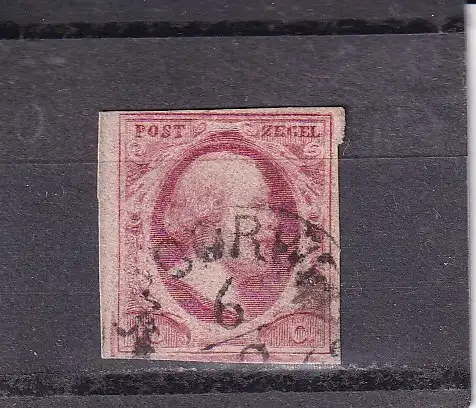 NIEDERLANDE 1860 10 C/ Mi 2  Stempel SPOORWEG BAHNPOST-STEMPEL