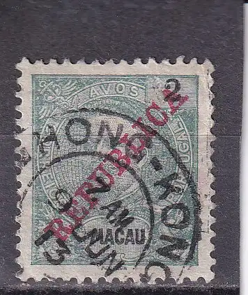 Macau 1913 Nr 144 Zentraler Rund / Vollstempel