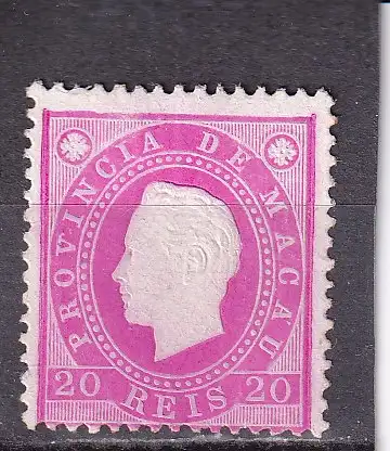 Macau 1886 Nr 34 A Falz / Gummimängel / *