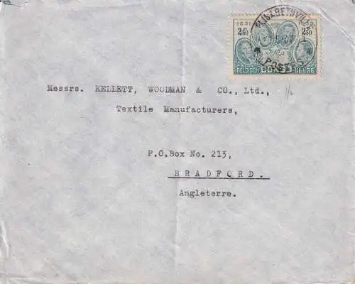 Belg.-Kongo (Kolonie) 1937 Nr 161 Brief