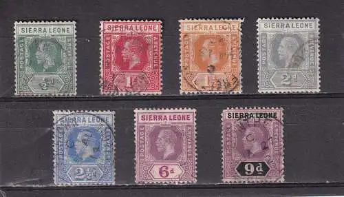 Sierra Leone 1912 Nr 81-88 ex Gestempelt (Posten)