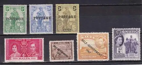 Malta 1926-1956 Nr 82-237 ex Falz / Gummimängel / *
