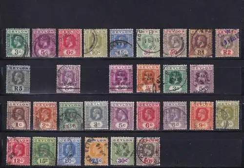 Sri Lanka 1911-1927 Nr 167-200 ex Gestempelt (Posten)