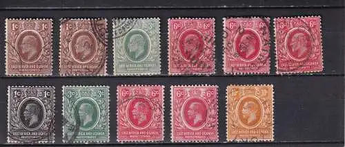Brit. Ostafr./Uganda 1907-1912 Nr 33-45 ex Gestempelt (Posten)