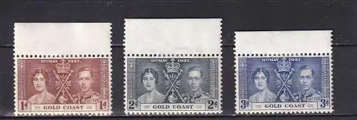 Goldküste 1937 Nr 102-104 Falz / Gummimängel / *