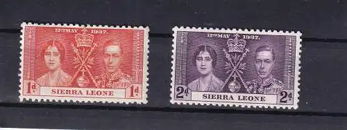 Sierra Leone 1937 Nr 148-149 Falz / Gummimängel / *