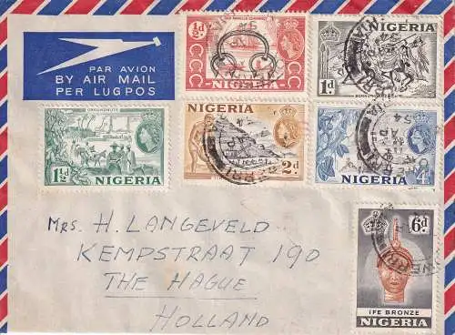 Nigeria 1954 Nr 71-78 ex Brief