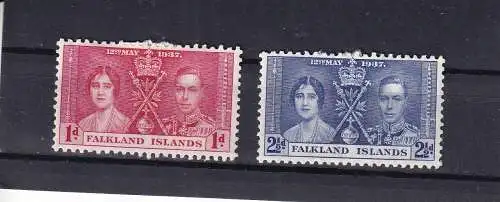 Falklandinseln 1937 Nr 76-77 Falz / Gummimängel / *