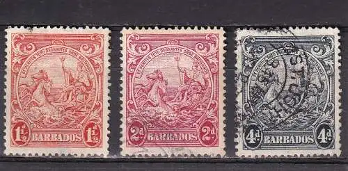 Barbados 1938 Nr 159  160 164 Gestempelt (Posten)
