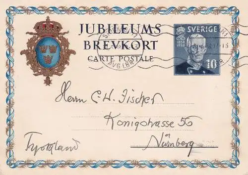 Schweden 1931 Nr PK Brief