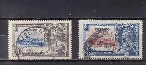 CEYLON 1935 KGV THRONJUBILÄUM GESTEMPELT