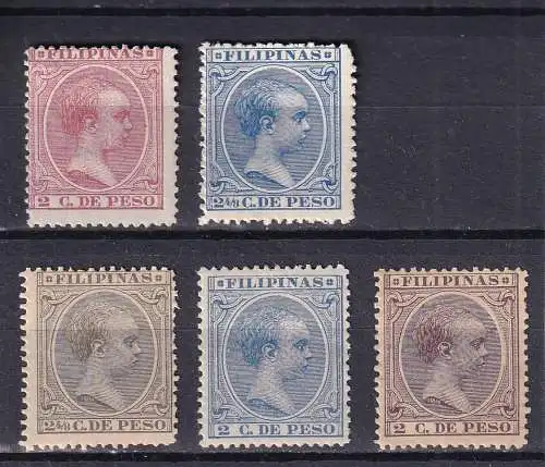 Philippinen 1890-92 Nr 126-145 ex Falz / Gummimängel / *