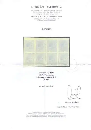 Fernando Poo 1882 Nr 7 Postfrisch / **