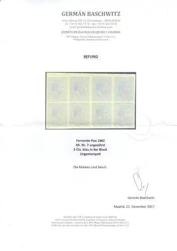 Fernando Poo 1882 Nr 7 Postfrisch / **