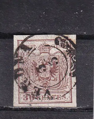 Österreich Lomb. u. Ven. 1850 Nr 4 Zentraler Rund / Vollstempel