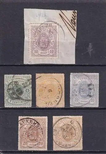 Luxemburg 1865 Nr 15-19 ex Gestempelt (Posten)