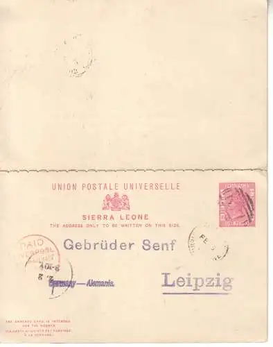 Sierra Leone 1893 Nr AK 4 Brief