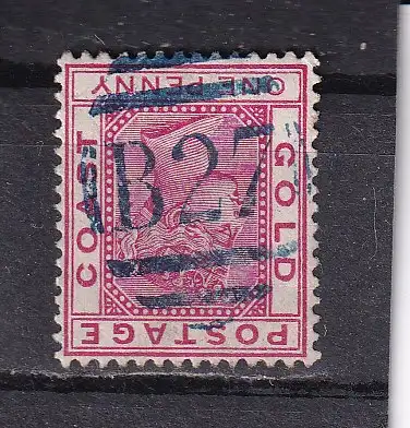 Goldküste 1885 Nr 9 Zentraler Rund / Vollstempel