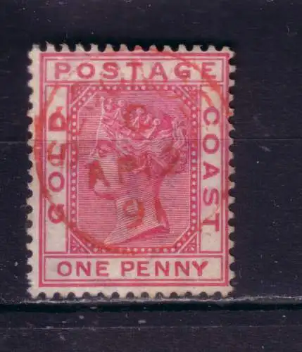 Goldküste 1885 Nr 9 Zentraler Rund / Vollstempel