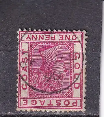 Goldküste 1885 Nr 9 Zentraler Rund / Vollstempel