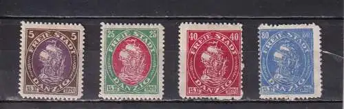 Deutsches Reich 1921 Nr 53 55 56 57 Falz / Gummimängel / *