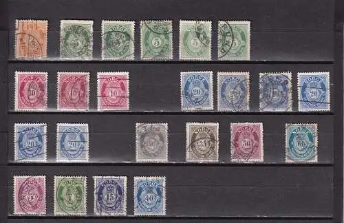 Norwegen 1909-1921 Nr 77-103 ex Gestempelt (Posten)