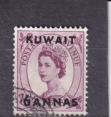 KUWAIT 1956 QEII 6 a/ SG 117 GESTEMPELT