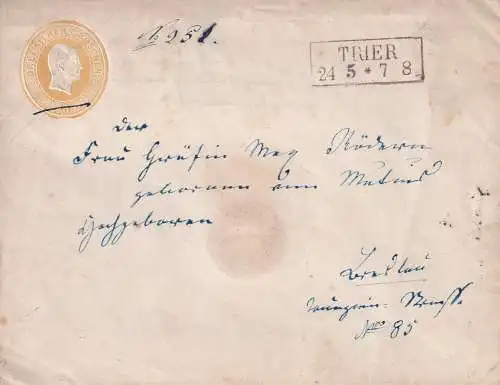 Altdeutschl. Preussen 1853 Nr U 3B Brief