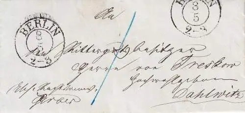 Altdeutschl. Preussen 1852 Brief