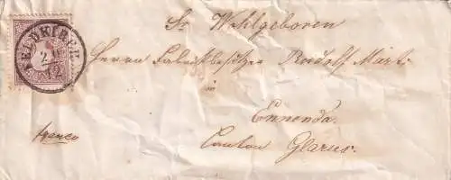 Österreich 1858 Nr 14 II Brief