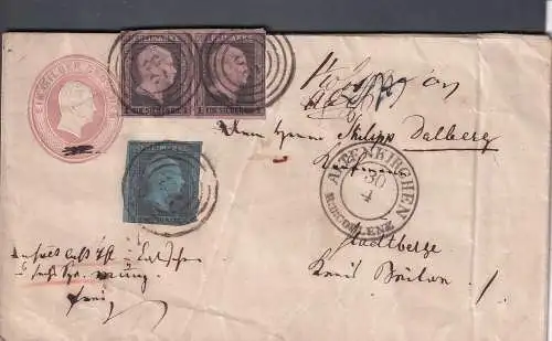 Altdeutschl. Preussen 1854 Nr U1A 2 Paar 3 Brief