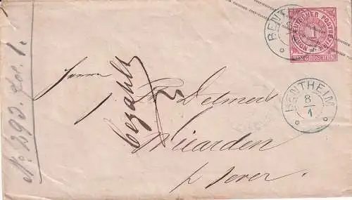 Altdeutschl. Hannover 1869 Nr NDB U1A Brief