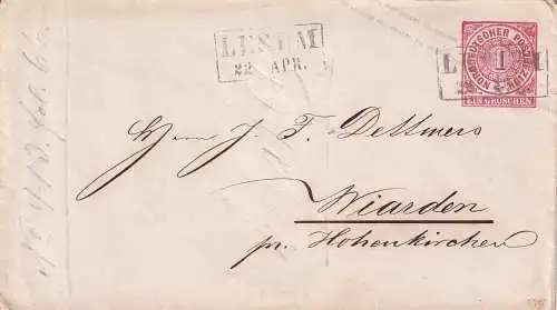 Altdeutschl. Hannover 1869 Nr NDB U1A Brief