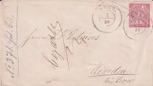 Altdeutschl. Hannover 1869 Nr NDB U1A Brief