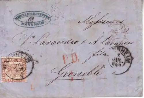 Altdeutschland Baden 1867 Nr 20 Brief