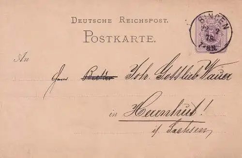 Deutsches Reich 1876 Nr PK 5 Brief