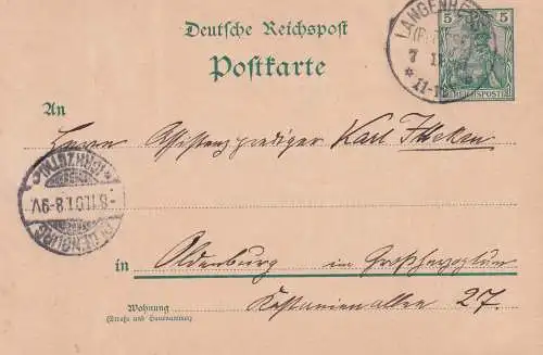 Deutsches Reich 1900 Nr PK 45 Brief