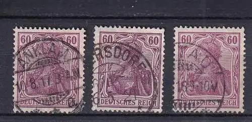 Deutsches Reich 1915 Nr 92 II Rundstempel (Datum und/oder Ort klar)